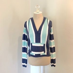 American Eagle Blue and Teal Knit Hoodie